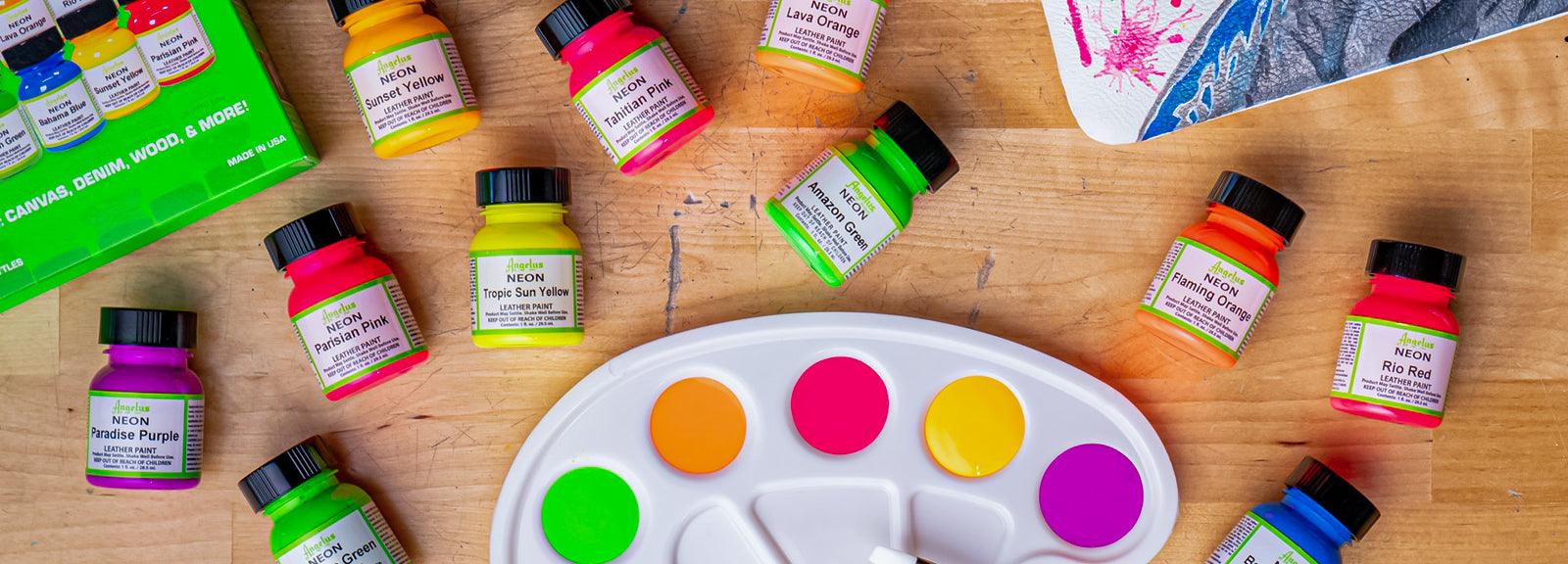 Angelus Neon Acrylic Leather Paint Color Chart My Shoe Supplies