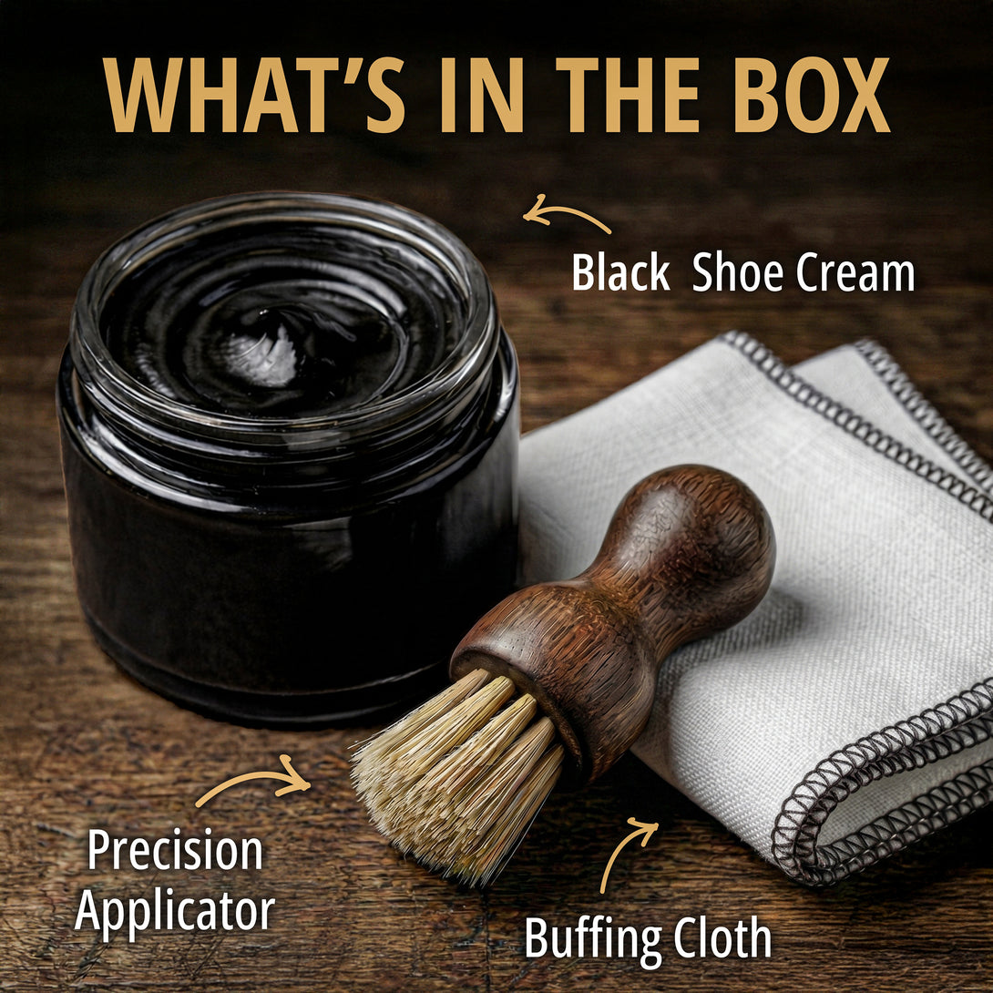 Eagle Shoe Cream Polish Kit Black – 3 Piece Boot & Shoe Polish with Sh ...