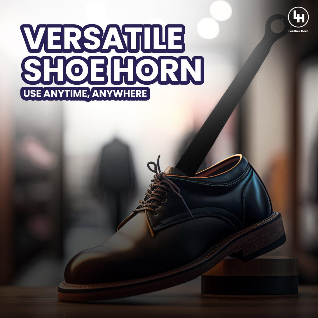 Light Gray Long Black Shoe horn Extended Shoe Handle Plastic 18" Big Handle