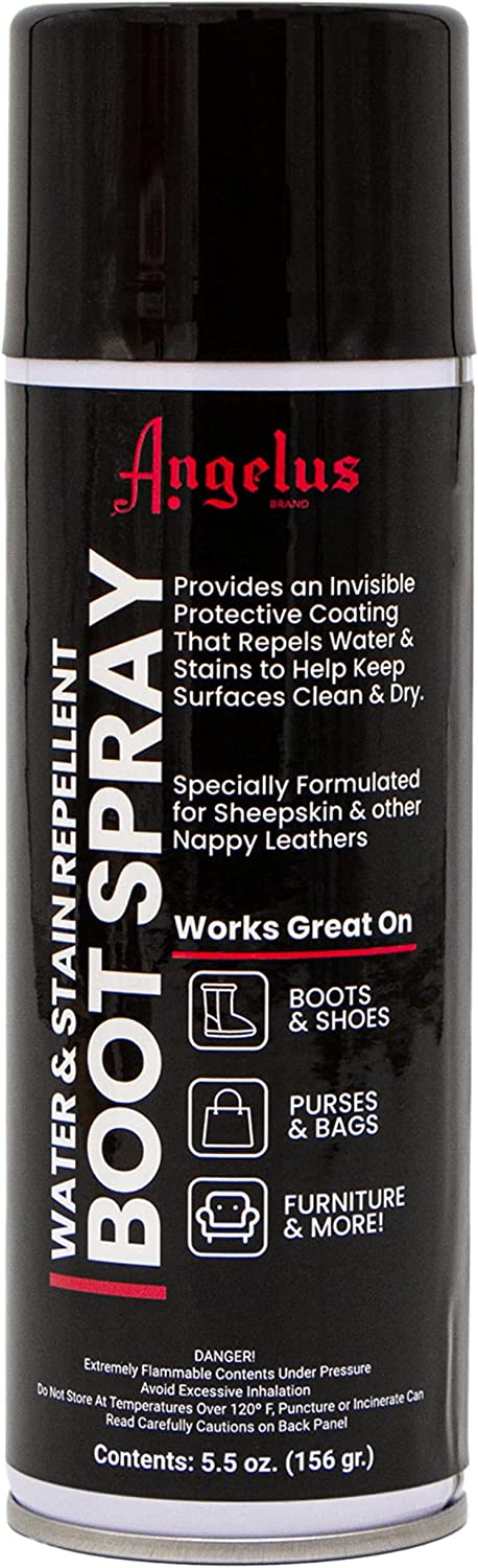 Black Angelus Brand Boot Spray - Formulated for Sheepskin articles 5.5 oz