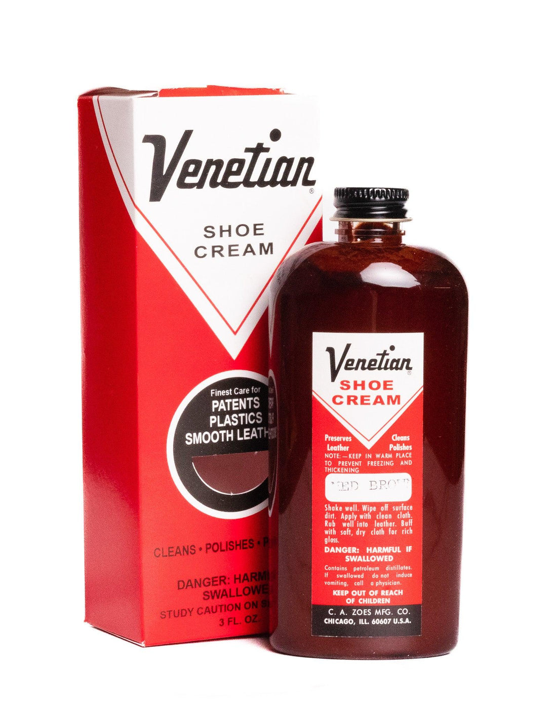 Black Venetian Shoe Cream 3oz (All Colors)