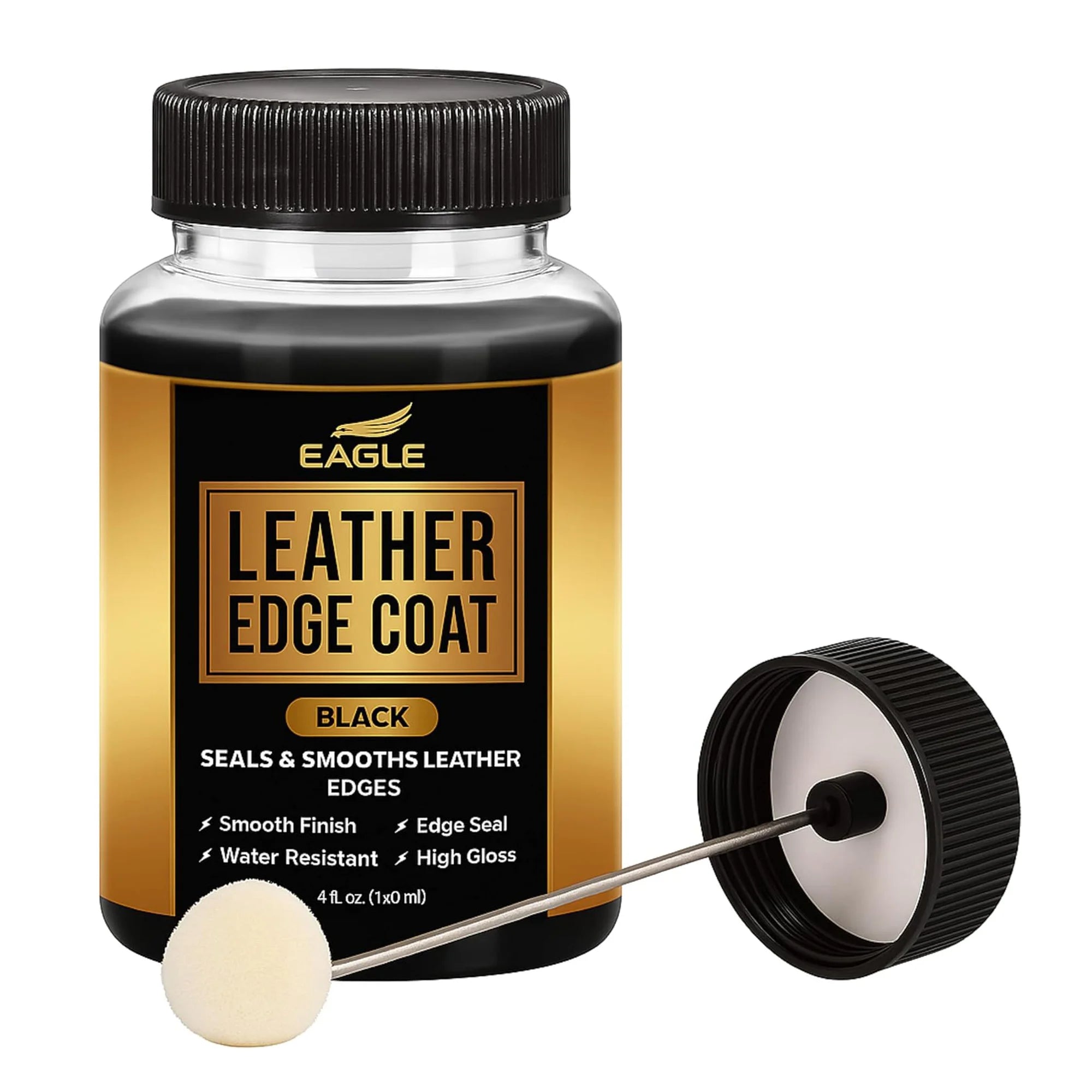 Eagle Black Leather Edge Coat for Leather Edges with Built-in Applicat ...