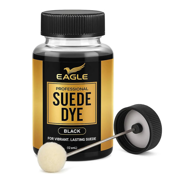 Eagle Black Suede Dye – 4oz Pro Alcohol-Based Color Restorer with Built-In Applicator – Permanent Suede & Nubuck Shoe Dye for Shoes, Boots, Jackets, Handbags & Accessories