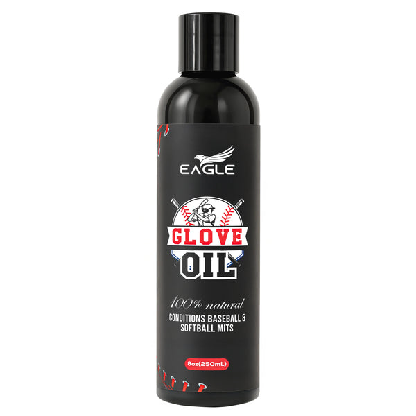 Eagle Baseball Glove Oil Conditioner with Applicator Cloth - 250mL (8.45oz) Glove Oil for Break-in & Glove Treatment - Leather Softener & Conditioner for Baseball, Softball Mitts