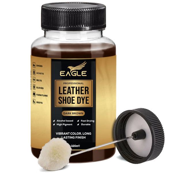 Eagle Leather Shoe Dye - 4 oz | Dark Brown Leather Dye for Shoes, Boots, Furniture & More | Deep Penetrating Stain & Dye (Copy) (Copy)