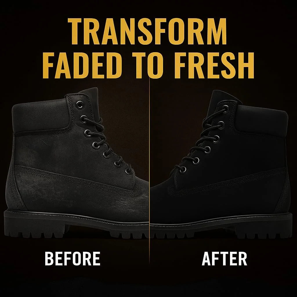 Eagle Nubuck Suede Dye Black with Applicator 3-Way Suede Brush