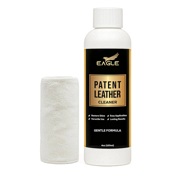 Eagle Patent Leather Cleaner – Safe & Gentle Cleaner for Shoes, Handbags, and Accessories – Includes Shine Cloth – Scuff Remover & Patent Leather