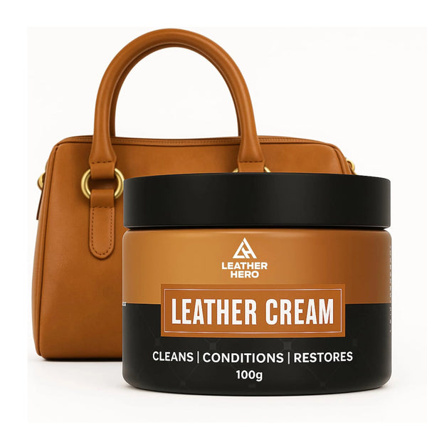 Leather Hero 2-in-1 Purse Cleaner & Conditioner – Leather Cream for Handbags, Designer Bags, Faux & Saffiano Leather – Non-Greasy, Won’t Darken, Safe for Purses, Jackets & More
