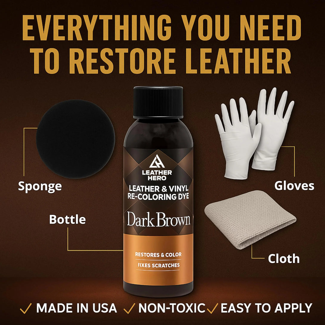 Leather Hero Color Restorer Kit – Leather Dye & Scratch Remover for Co ...