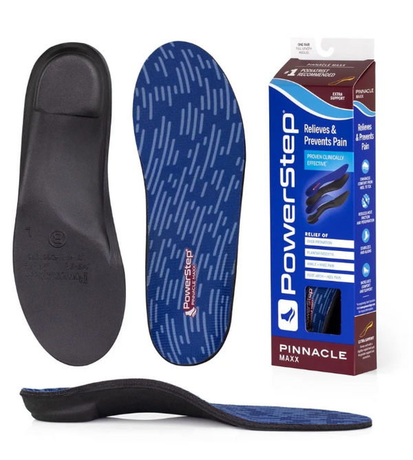 PowerStep Pinnacle Maxx Support Full Length Orthotic Shoe Insoles with Arch Support for Flat Feet & Overpronation