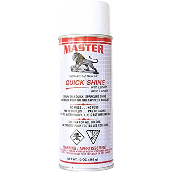 Light Gray Master Quick Shine w/Lanolin Leather Shoe Boot Shine Spray - No Buff 13 oz