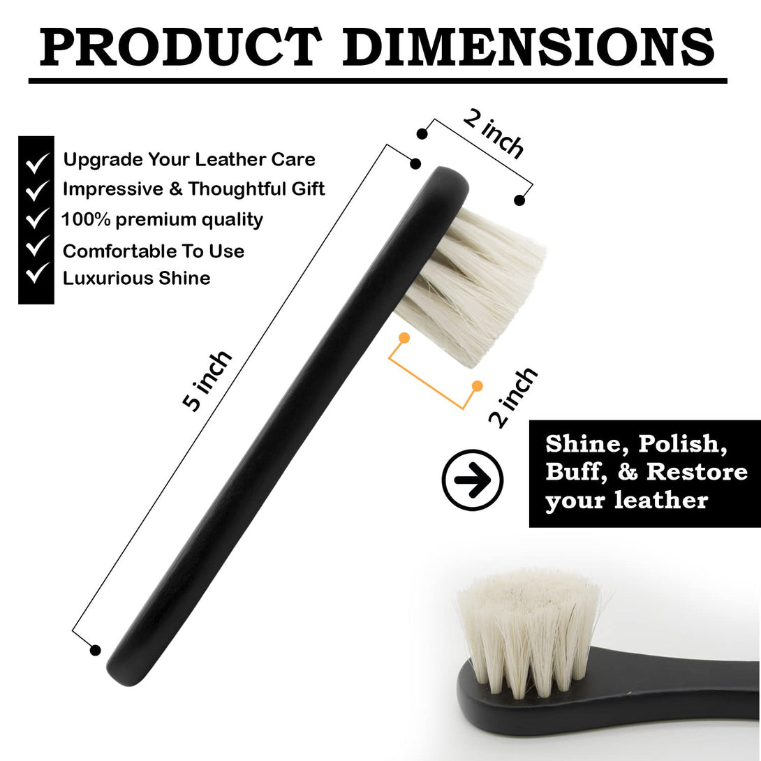 Black Horsehair Shoe Polish Dauber Applicator Brush Fiamme