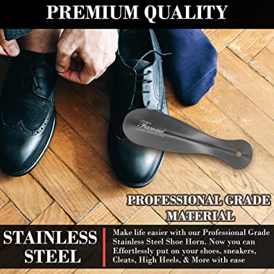 Dark Slate Gray Professional Metal Shoe Horn 7.5" - Fiamme