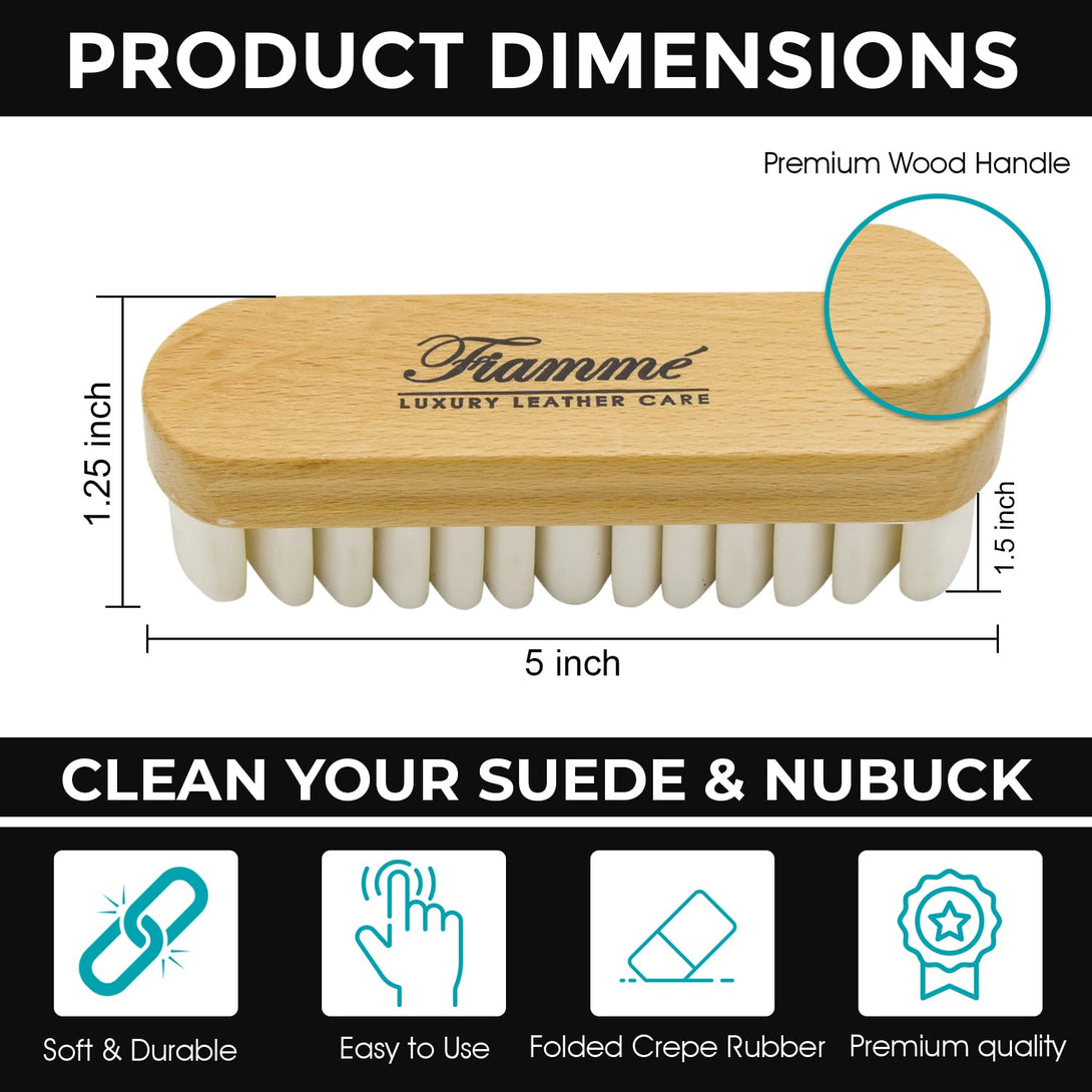 Tan Suede Brush- Crepe Suede Shoe Brush for Cleaning Suede & Nubuck- FIamme