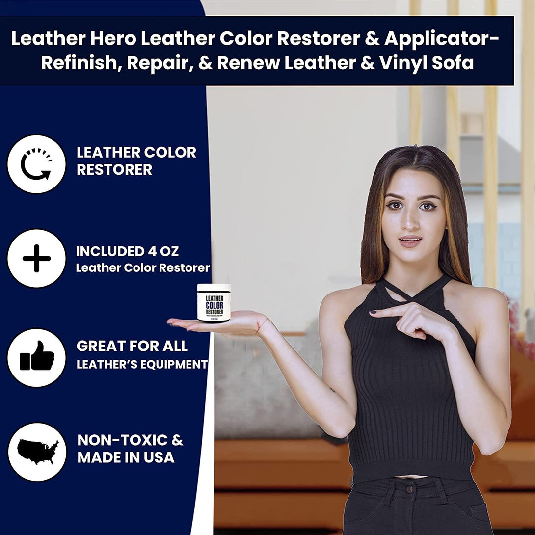 Midnight Blue Leather Color Restorer & Refinish Repair Touch Up Leather Dye Leather Hero 2oz