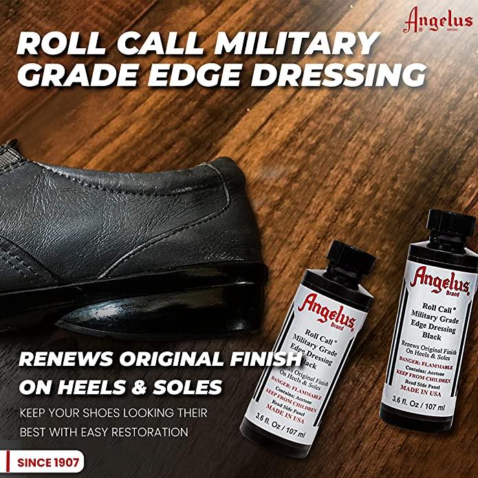 Black Angelus Roll Call Military Grade Shoe Boot Edge & Heel Dressing w/Applicator 4oz