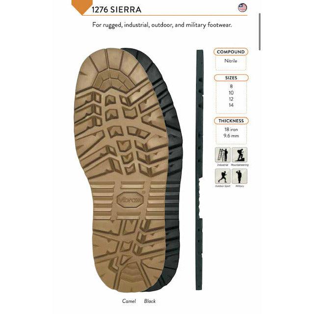 Dim Gray Vibram Sierra 1276 Full Sole Boot Replacement - Pair