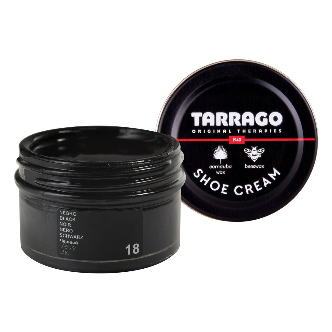 Black Tarrago Shoe Cream Leather Polish Jar (50ML) 1.76oz